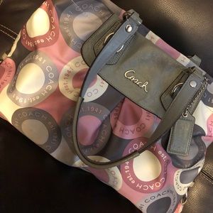 Authentic Coach Purse Handbag Pink Gray